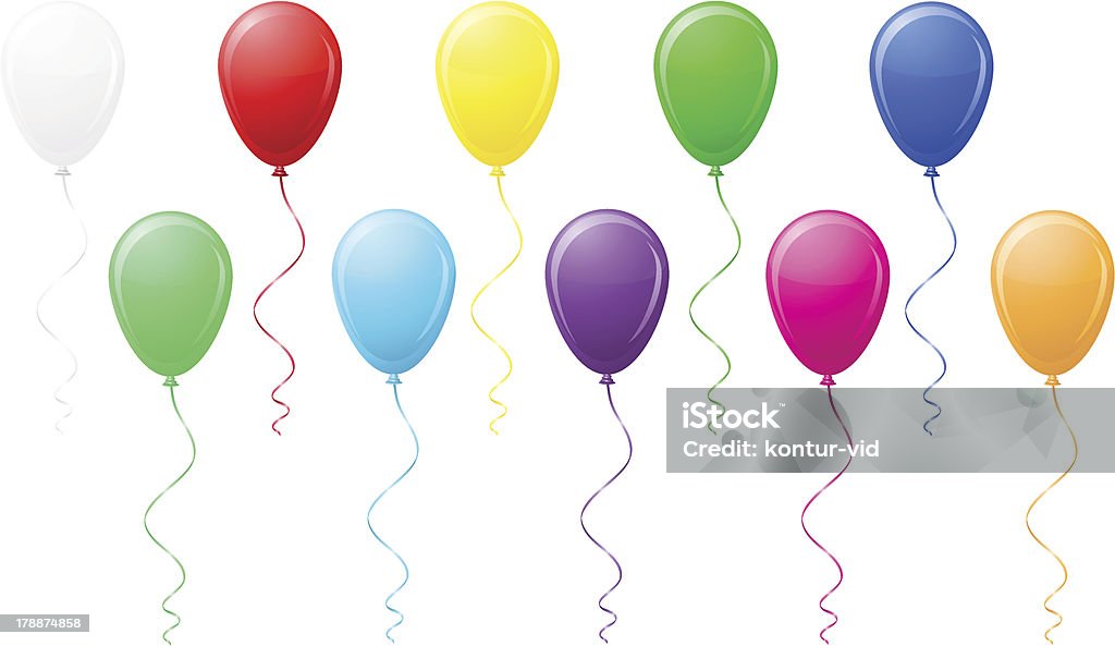 Ballons colorés, illustration vectorielle - clipart vectoriel de Ballon de baudruche libre de droits