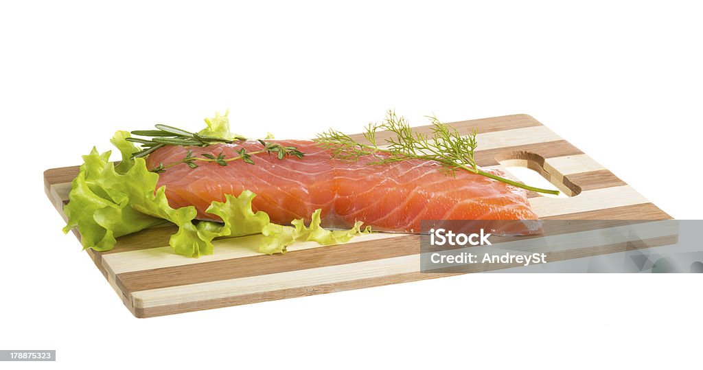 Filetto di salmone guarnito - Foto stock royalty-free di Alta moda