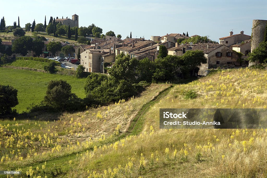 Tourtour village provence Tourtour village in the hills of southern france, Provence Agricultural Field Stock Photo