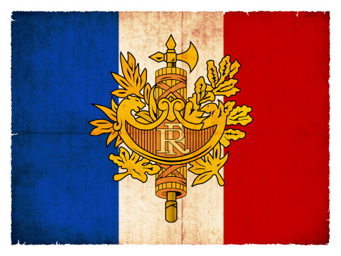 Flag of France created in grunge style