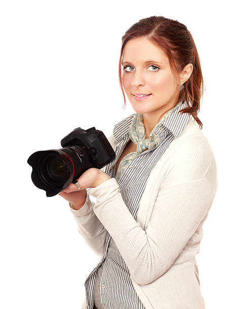 istock Beautiful young woman with camera. 178878044