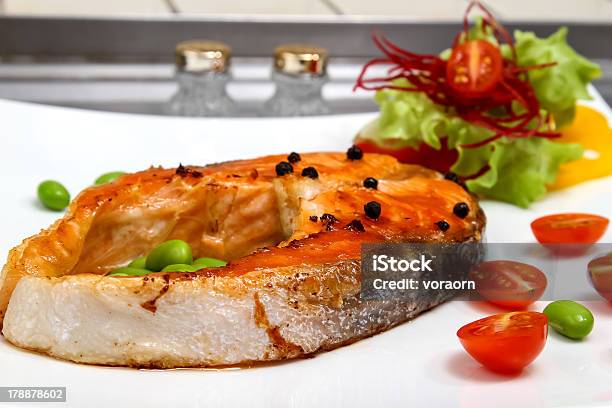 Salmon Steak Stock Photo - Download Image Now - Dill, Fillet, Fish