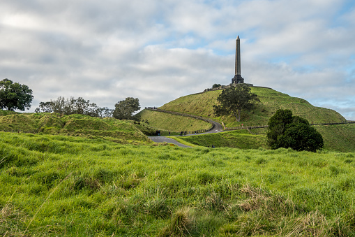 Obelisk on the summit of the One Tree Hill. Auckland, New Zealand