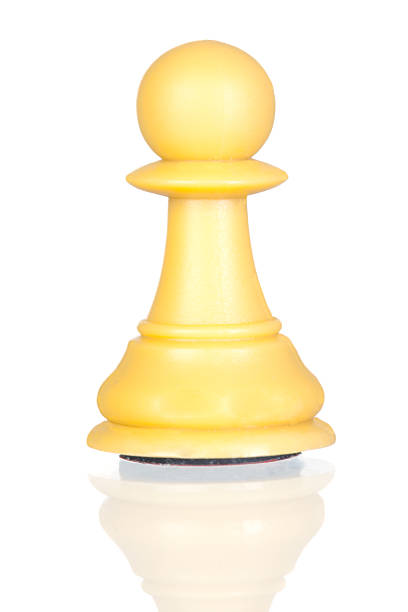 White pawn isolated White pawn isolated on white background with reflection on the floor ganar stock pictures, royalty-free photos & images