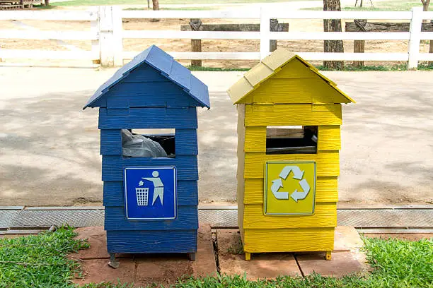 Colored Bins For Recycle Materials