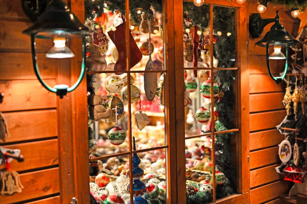 istock Window with christmas decorationand ornaments at night 1788816070