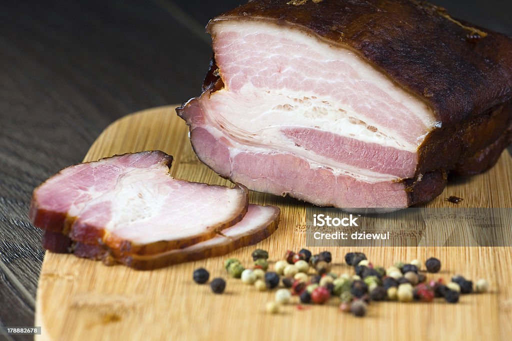 Bacon wrapped pork with pepper Appetizer Stock Photo