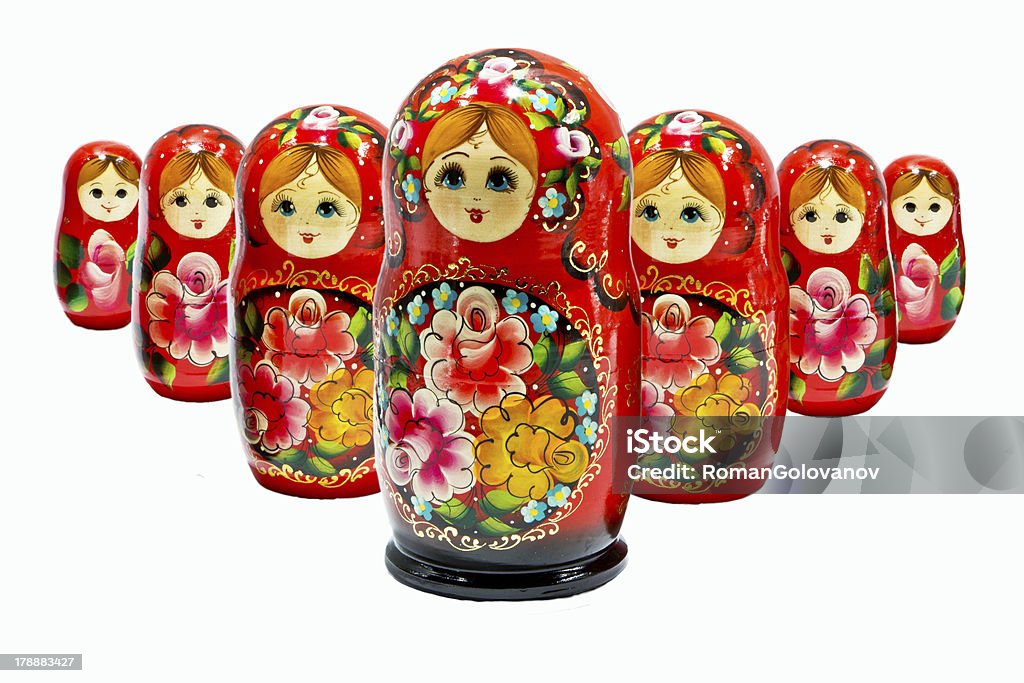 Con espacio para la computadora muñecas rusas - Foto de stock de Colores libre de derechos