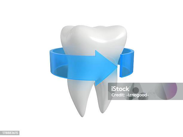 Photo libre de droit de Dents Avec Flèche banque d'images et plus d'images libres de droit de Bleu - Bleu, Bouche humaine, Cabinet dentaire