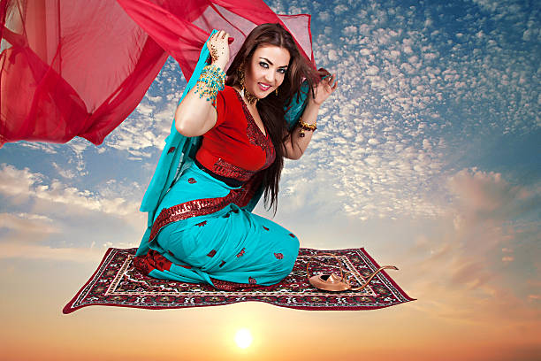 istock indian woman sitting on a flying carpet 178884256