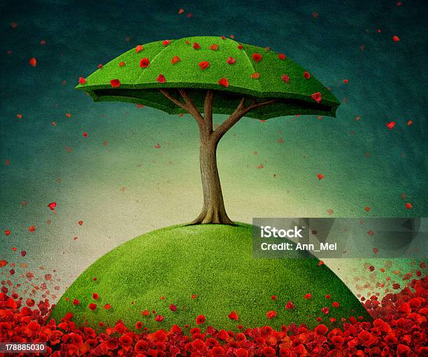 Umbrella Tree Stock Illustration - Download Image Now - Agricultural Field, Art, Art And Craft