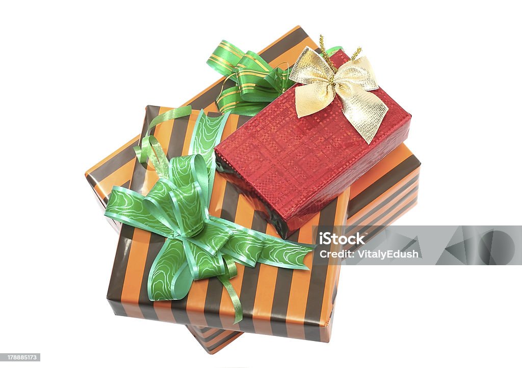 Destaque de Natal, Ano Novo com caixas de presente colorido. - Foto de stock de Amarelo royalty-free