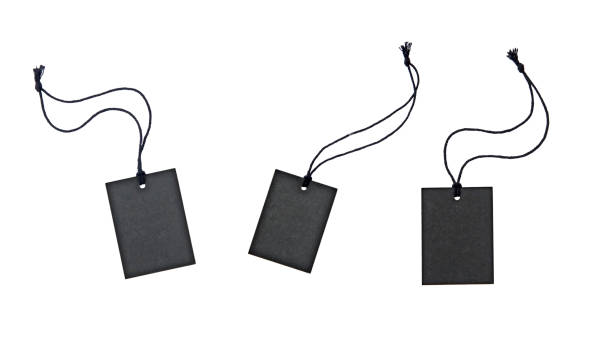 Black square price labels tag isolated on white background