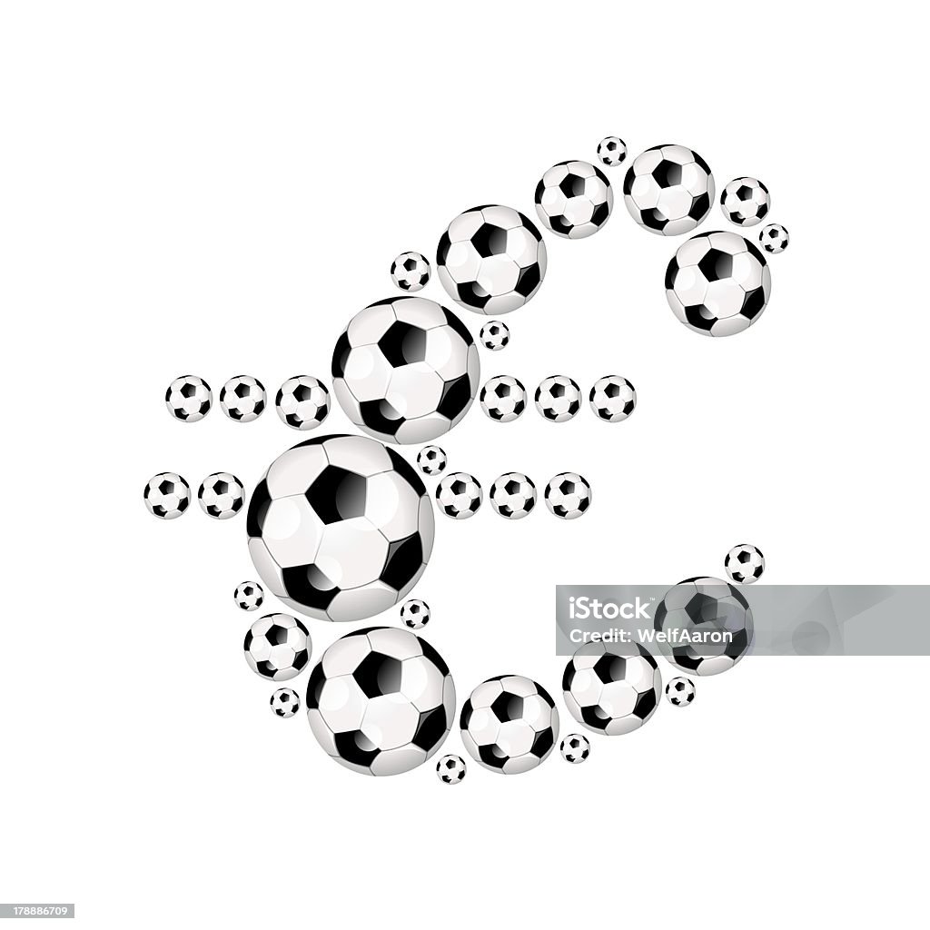 Fußball, Fußball-alphabet Währungssymbol € - Lizenzfrei Alphabet Stock-Foto