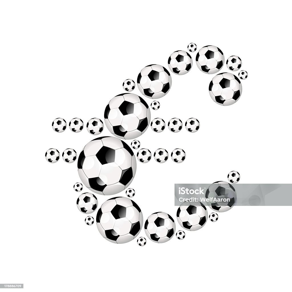 Futebol, futebol Alfabeto símbolo monetário € - Royalty-free Alfabeto Foto de stock