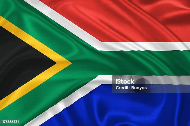 Bandiera Del Sud Africa - Fotografie stock e altre immagini di Africa - Africa, Bandiera, Bandiera nazionale