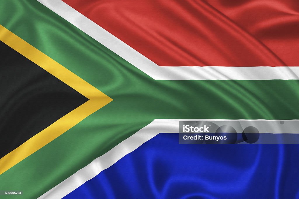 Флаг Южной Африки - Стоковые фото Атласная ткань роялти-фри