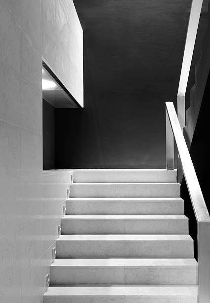 istock A silver staircase leading up to the next floor 178886787