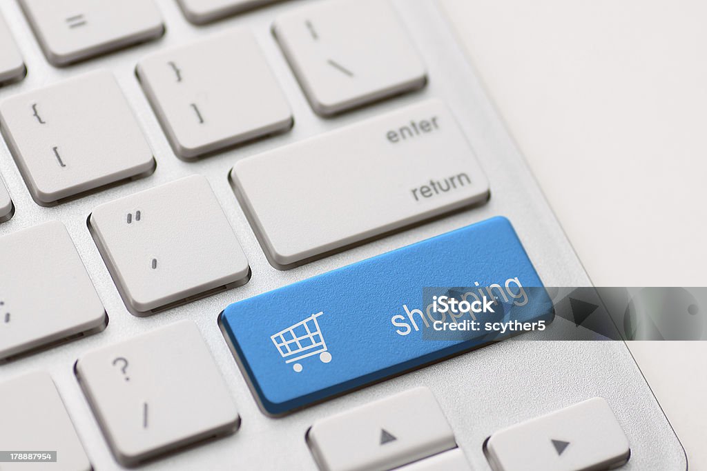 shopping Tasto Invio - Foto stock royalty-free di Fare spese