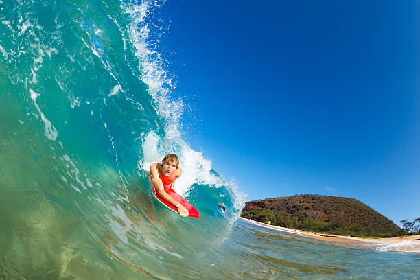 istock Boogie Boarder Surfing Amazing Blue Ocean Wave 178888214