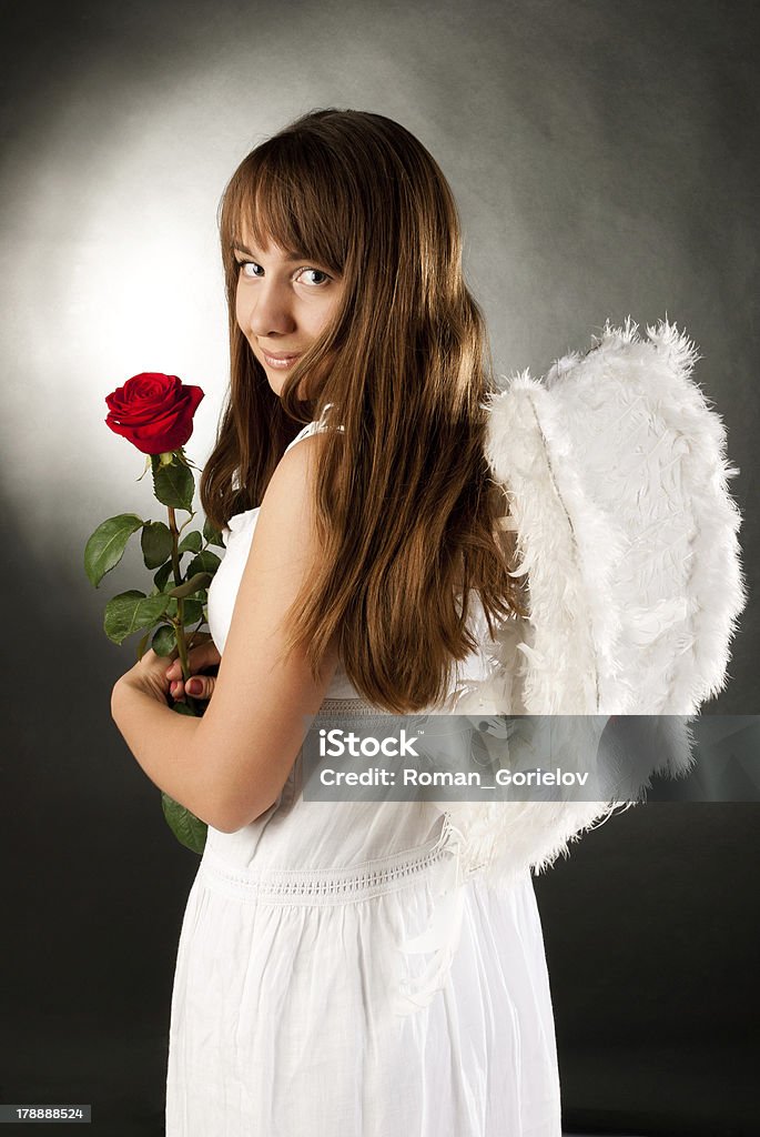 angel woman angel woman on a black background Adult Stock Photo