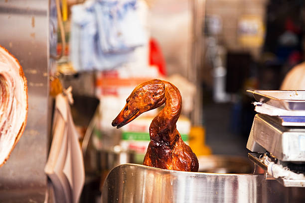 chinese dug in a pot at the night market