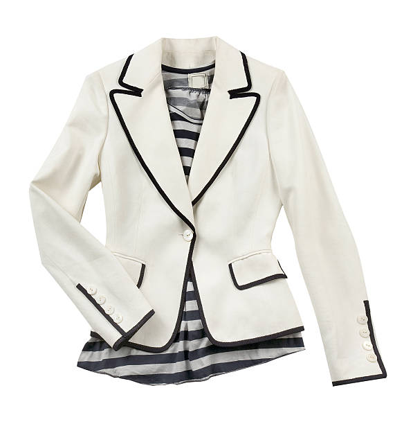 istock White blazer with striped t shirt 178890074
