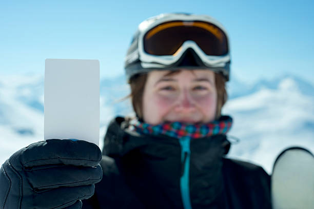 istock Young woman holding business card 178890343