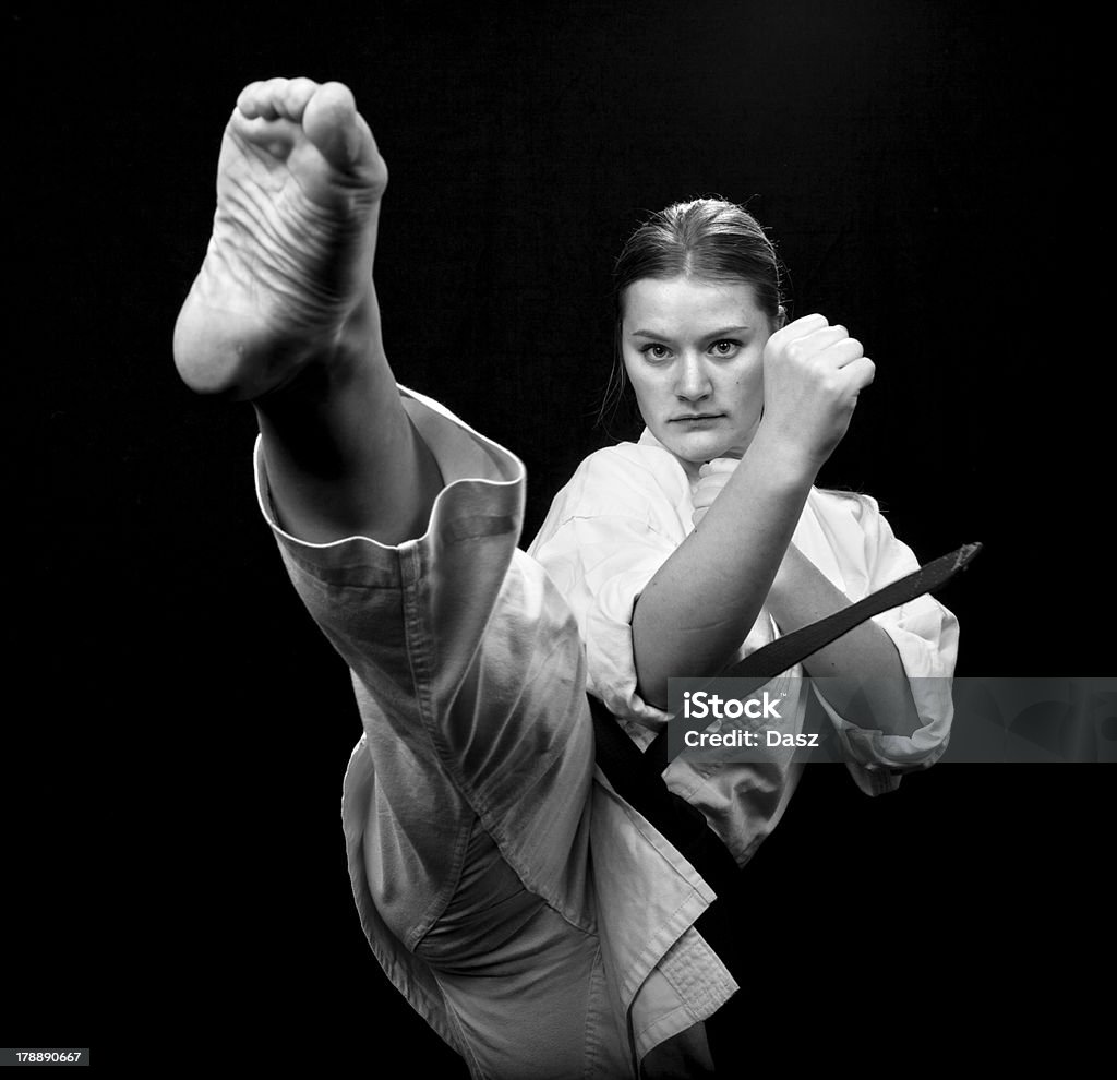 Karate kick - Royalty-free Fundo Preto Foto de stock