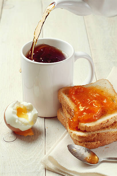 English breakfast with jam stock photo