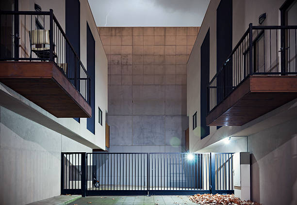 Gated Housing Units at Night