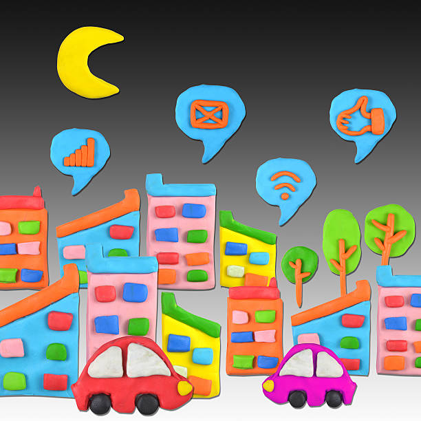 istock Social City concept made from plasticine 178893076