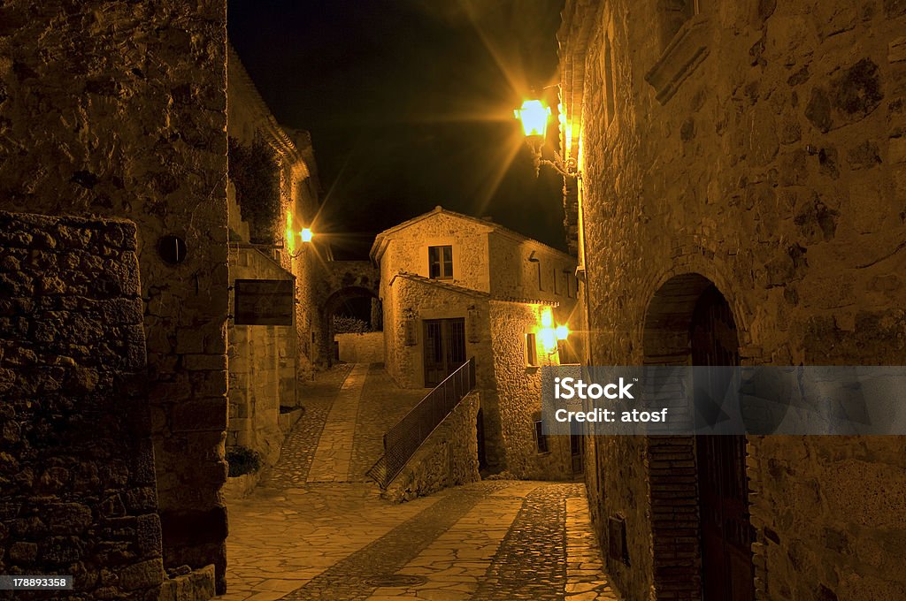 Street der hübschen mittelalterlichen Dorf .Pals, Catalonia.Spain - Lizenzfrei Architektur Stock-Foto