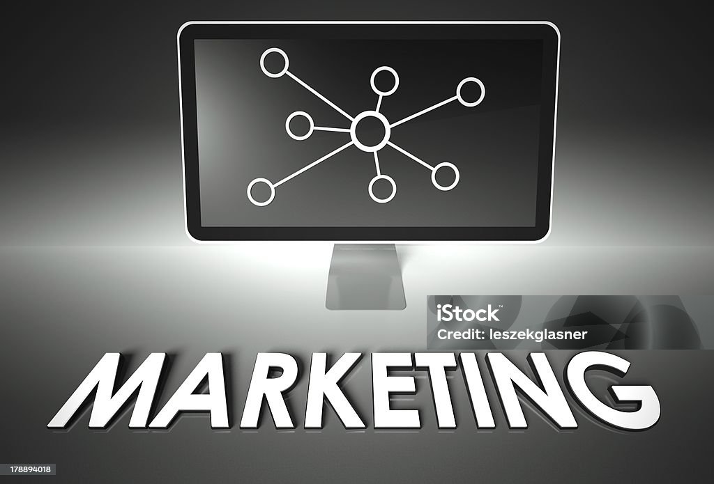 Bildschirm und internet-Marketing, Teamarbeit mit - Lizenzfrei Computer Stock-Foto