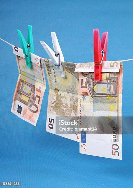 Laundering Of Fifty Euro Bills Stock Photo - Download Image Now - European Union Currency, Laundry, Bribing