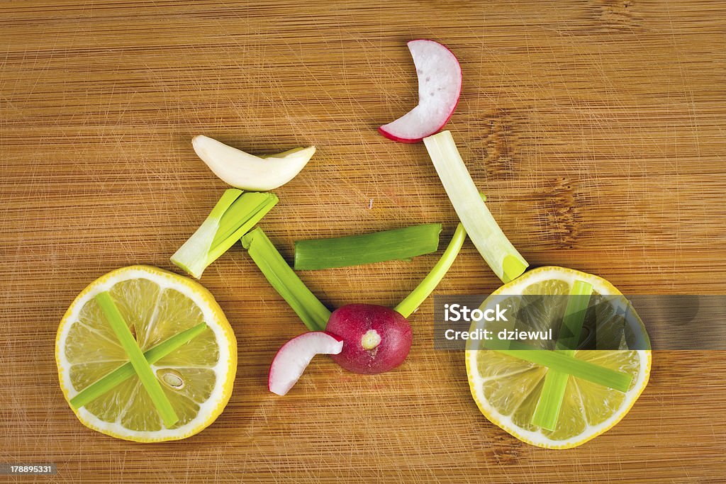 Healthy lifestyle concept - vegetable bike Activity Stock Photo