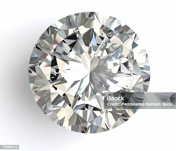 Diamond On White Background With High Quality Stock Photo - Download Image Now - Diamond - Gemstone, Diamond Shaped, Cut Out