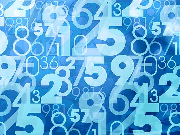 An abstract blue pattern with numbers blue abstract numbers background algebra stock pictures, royalty-free photos & images