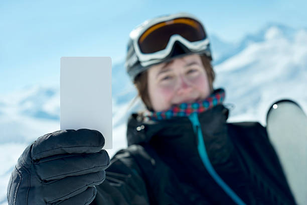 istock Winter sport atlethe showing lift pass 178895839