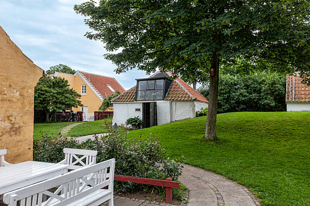 Detail of facade of the Rows in the Citadel (Kastellet) located in Copenhagen, Denmark
