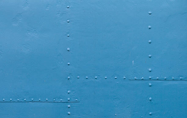 istock Abstract detailed blue metal wall background texture 178897098