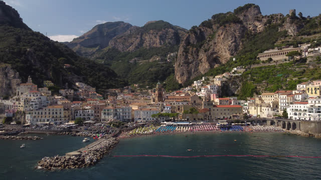 Aerial Drone Footage of the Amalfi Coast, taly