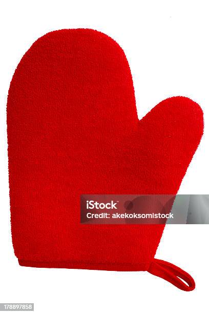 Red Oven Glove Mitt Isolated On White Background Stock Photo - Download Image Now - Baseball Glove, Cooking, Equipment