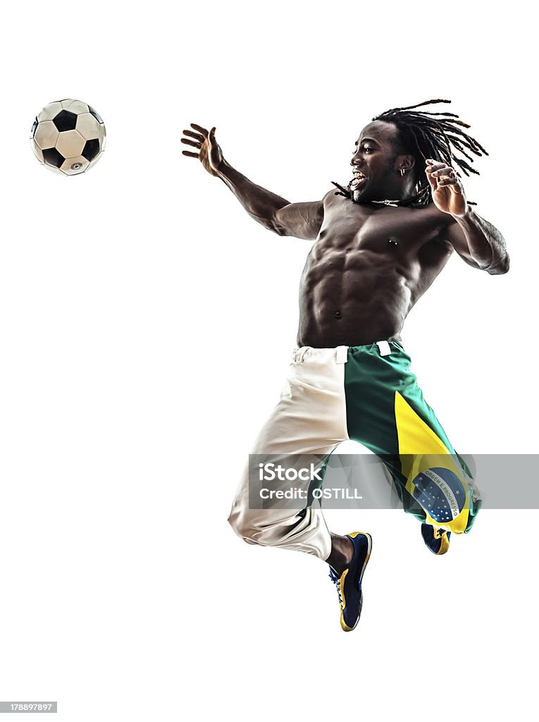 ブラジルブラックの男性のサッカー選手 - アフリカ民族のロイヤリティフリーストックフォト