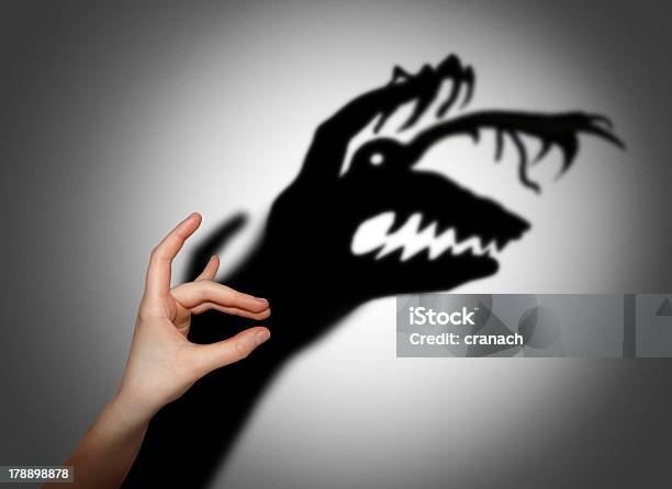 Fear Shadow On The Wall Stock Photo - Download Image Now - Schizophrenia, Child, Horror