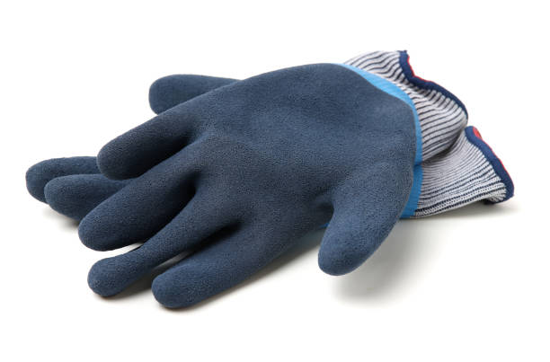 istock Pair of blue textile work gloves with protective rubber layer 1788993522