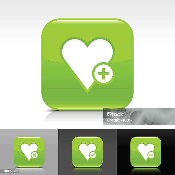녹색 아이콘크기 심장 즐겨챶기 팻말 광택지 스쿱에 스퀘어 웹 버튼을 2월에 대한 스톡 벡터 아트 및 기타 이미지 - 2월, 거절, 거절하기