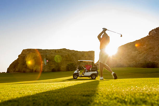 istock Golfer strikes the golf ball 178901035