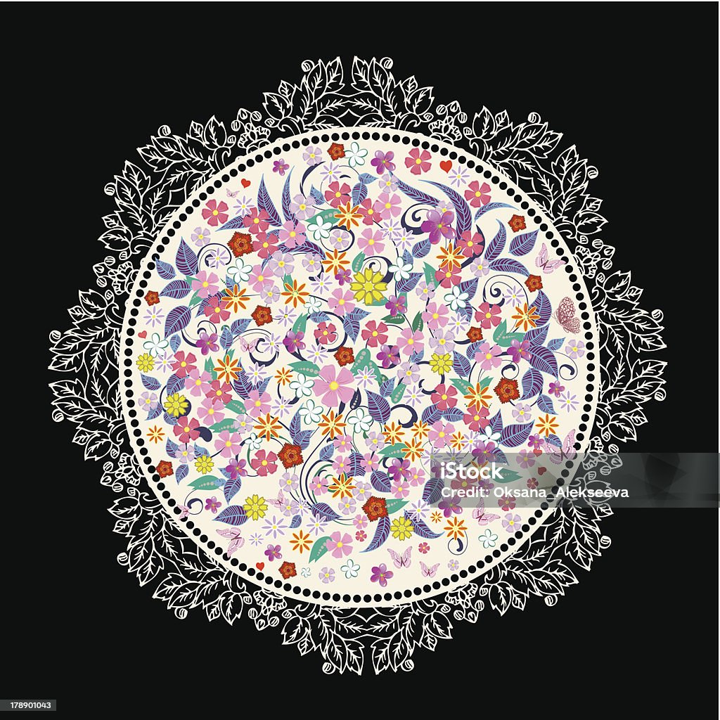 Runde floral ornament für Ihr design - Lizenzfrei Abstrakt Vektorgrafik