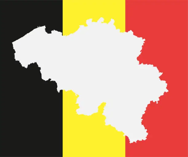 Vector illustration of Vector map Belgium made flag, Europe country